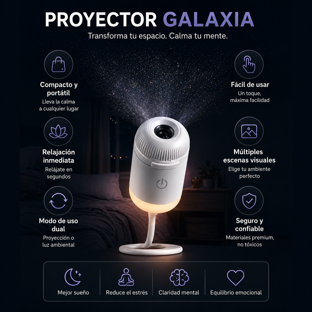 Proyector de Galaxias USB Sleep Sky Light